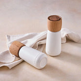 Alpine Salt and Pepper Mills in white stoneware, sold separately