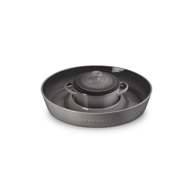 Signature Oval Chip and Dip Platter and Mini Round Cocotte SetOyster