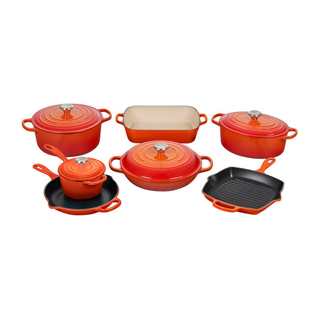 Signature Enameled Cast Iron 11-Piece Ultimate Cookware SetFlame