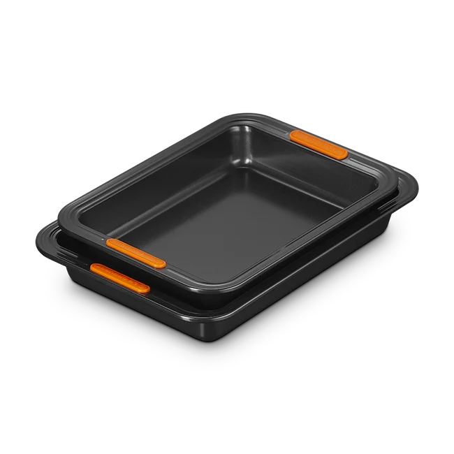 Non-stick Metal Bakeware 2-Piece Rectangular Cake Pan Set