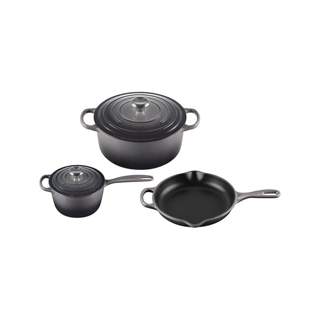 Signature Enameled Cast Iron 5-Piece Cookware SetOyster