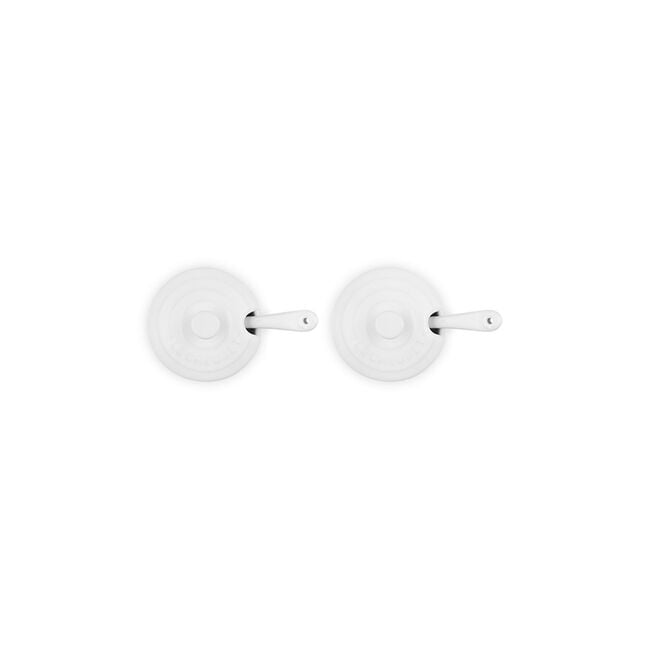 Condiment Pot with Spoon, Set of 2White