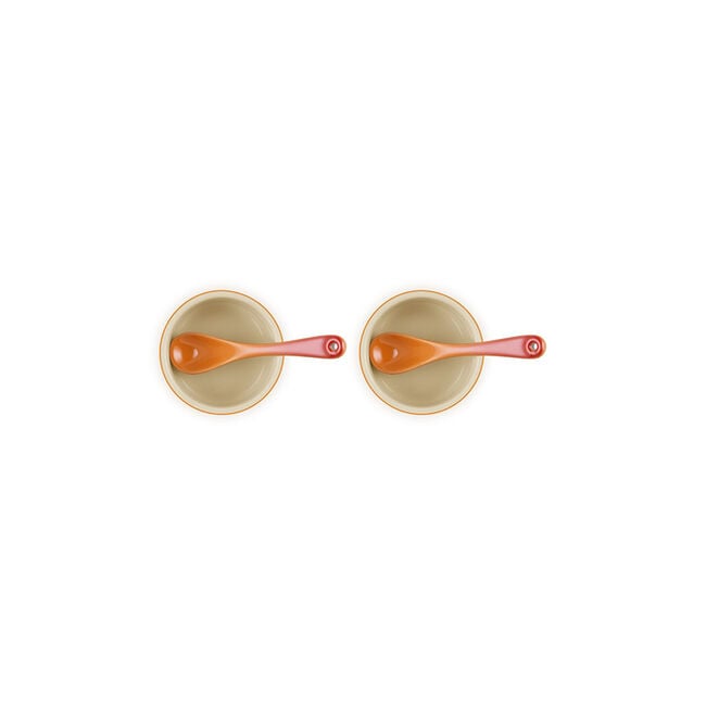Condiment Pot with Spoon, Set of 2Flame