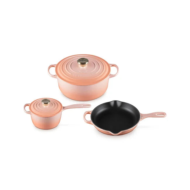 Signature Enameled Cast Iron 5-Piece Cookware SetPeche
