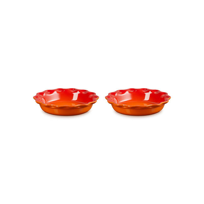Heritage Fluted Pie Dish 2-Piece SetFlame