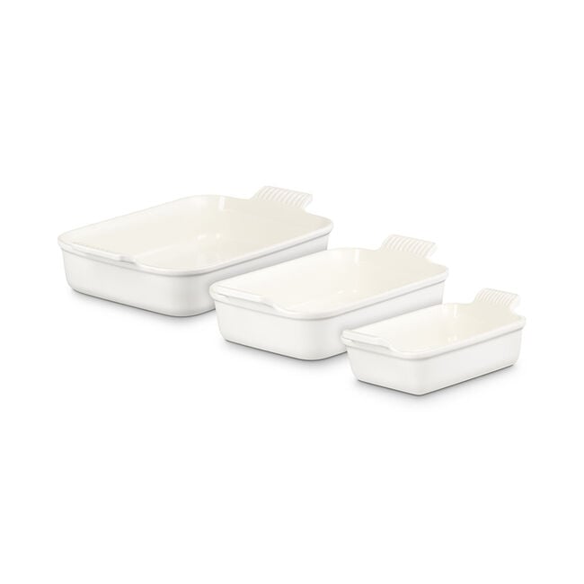 Heritage 3-Piece Rectangular Baking Dish SetMatte White