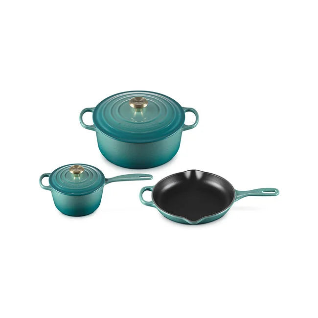 Signature Enameled Cast Iron 5-Piece Cookware SetRiviera