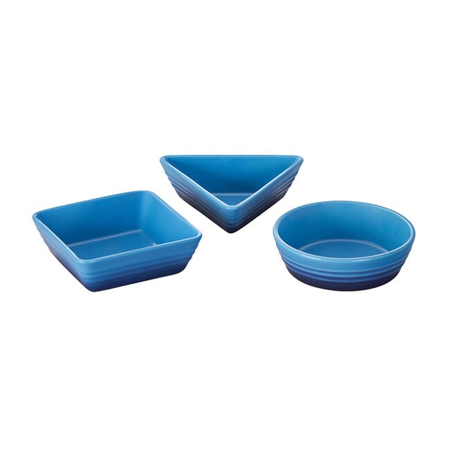 Tapas Dishes, Set of 3Azure