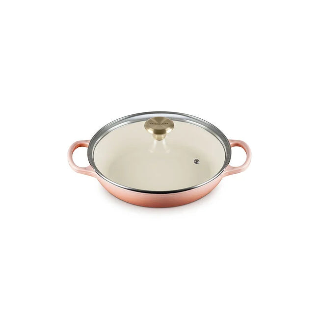 Enameled Cast Iron Signature Round Braiser with Glass LidPeche