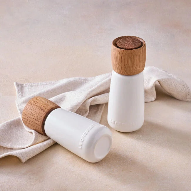 Alpine Salt and Pepper Mills in white stoneware, sold separately 