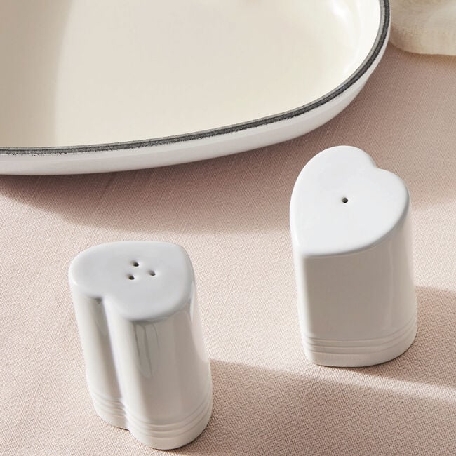 Heart Salt and Pepper ShakersWhite